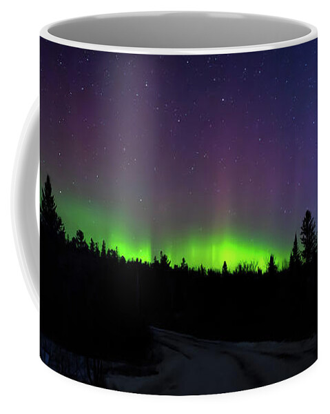 Northern Lights Coffee Mug featuring the photograph Night Dancer by Susan Rissi Tregoning