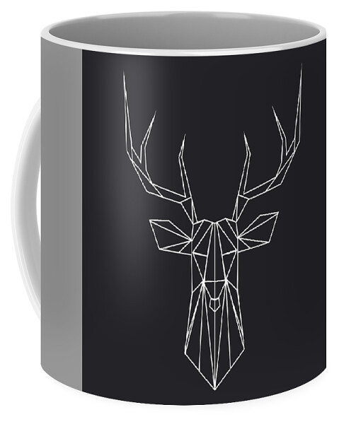 Deer Coffee Mug featuring the digital art Night Deer by Naxart Studio