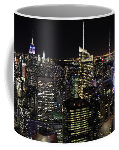Nyc Coffee Mug featuring the photograph Night in New York City by Agnes Caruso