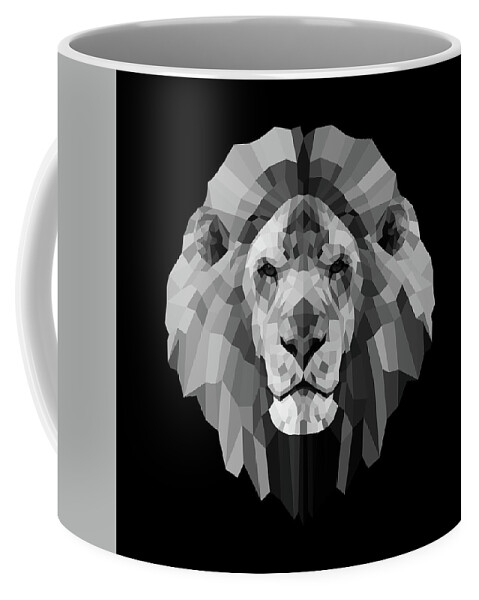 Lion Coffee Mug featuring the digital art Night Lion by Naxart Studio