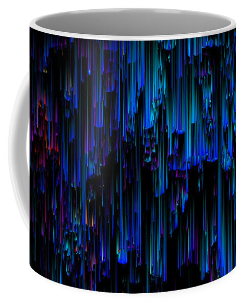 Glitch Coffee Mug featuring the digital art Night Rain by Jennifer Walsh