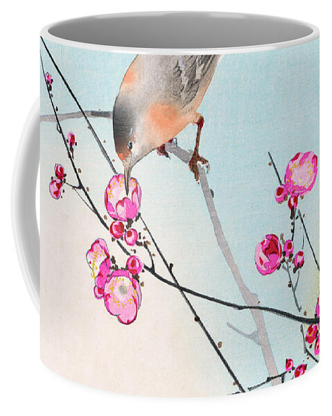 Koson Coffee Mug featuring the painting Nightingale by Koson