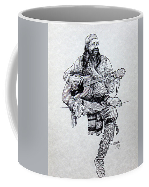Nightsinger Coffee Mug featuring the drawing Nightsinger by Todd Cooper