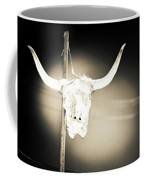 Cow Skull Photo Coffee Mug featuring the photograph No Parking by Sandra Dalton