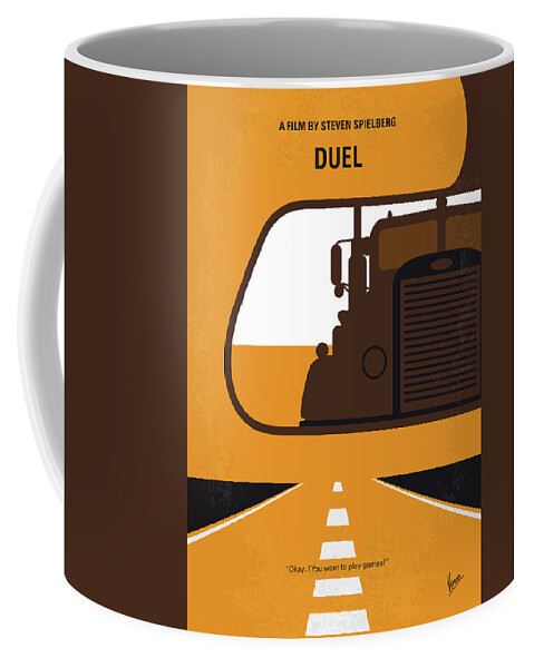 Duel Coffee Mug featuring the digital art No1111 My Duel minimal movie poster by Chungkong Art