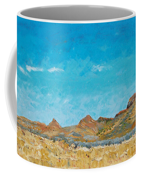 Texas Coffee Mug featuring the painting North Out of Alpine by Lilibeth Andre