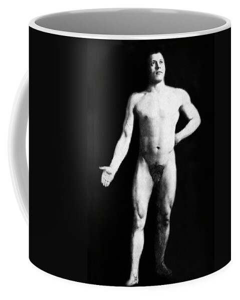 Body Coffee Mug featuring the painting Nude Bodybuilder by Unknown