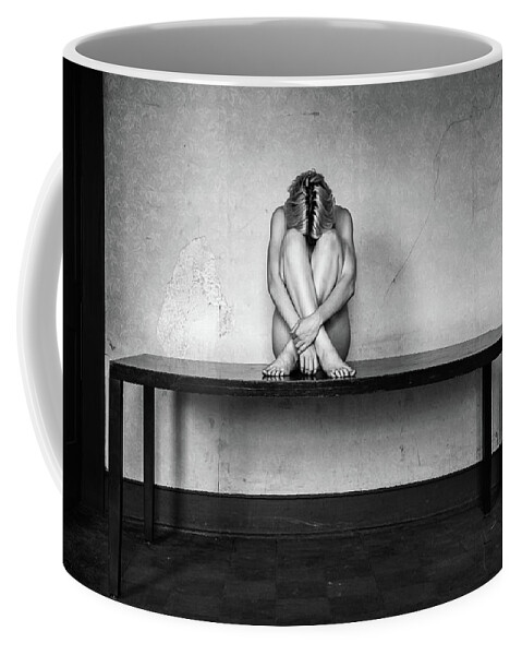 Weston Coffee Mug featuring the photograph Nude on Table by Lindsay Garrett