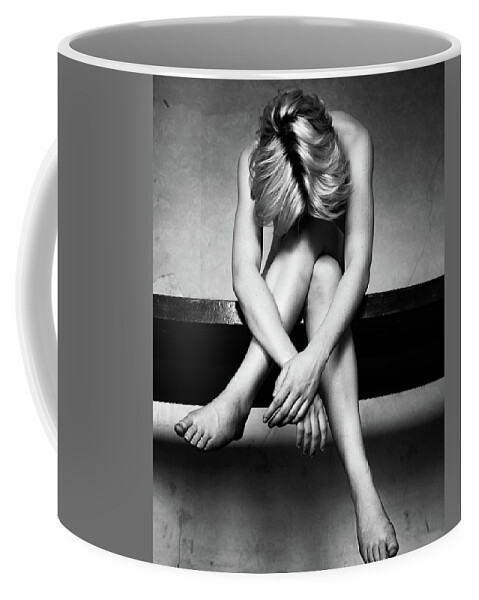 Weston Coffee Mug featuring the photograph Nude With Hanging Hands and Feet by Lindsay Garrett