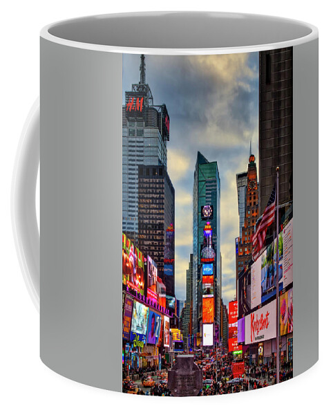 Times Square Coffee Mug featuring the photograph NYC Times Square by Susan Candelario