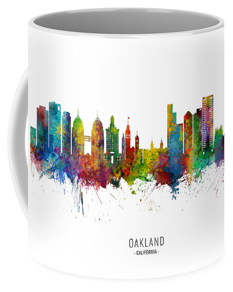 Oakland Coffee Mug featuring the digital art Oakland California Skyline by Michael Tompsett