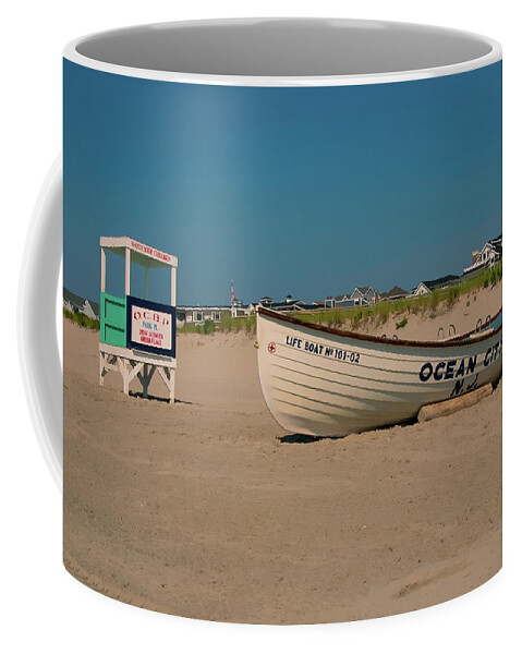 Ocean City Coffee Mug featuring the photograph Ocean City Park Place Beach by Kristia Adams
