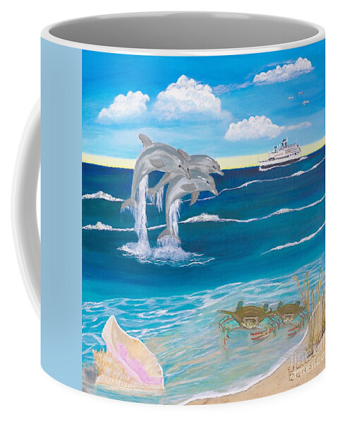 Ocean Coffee Mug featuring the painting Ocean Life by Elizabeth Mauldin