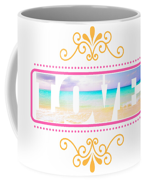 Love Coffee Mug featuring the digital art Ocean Love Adorned by Becqi Sherman