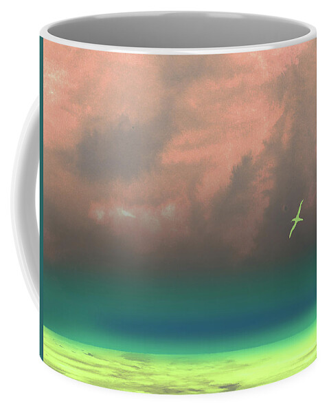 Landscape Coffee Mug featuring the painting Ocean Sunset Watercolor II by Naxart Studio
