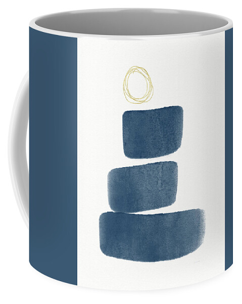 Abstract Coffee Mug featuring the mixed media Ocean Zen 3- Art by Linda Woods by Linda Woods