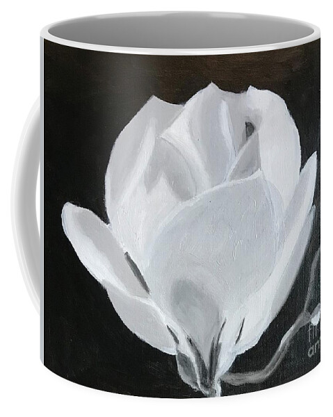 Original Art Work Coffee Mug featuring the painting Black and White Rose by Theresa Honeycheck