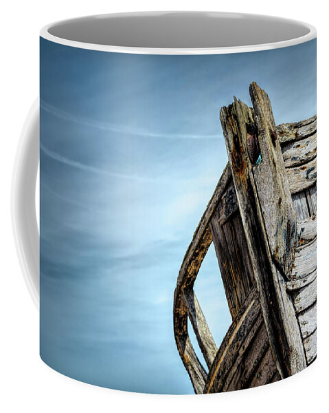 Dungeness Coffee Mug featuring the photograph Old Abandoned Boat Landscape by Rick Deacon