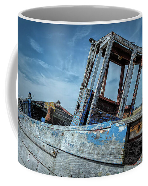 Dungeness Coffee Mug featuring the photograph Old Abandoned Boat by Rick Deacon