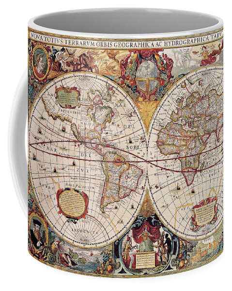 Classical Maps Coffee Mug featuring the painting Old Cartographic Map by Rolando Burbon