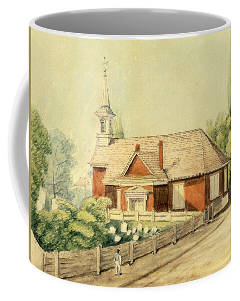 Old Swedes' Church Coffee Mug featuring the drawing Old Swedes' Church, Southwark, Philadelphia by William Breton