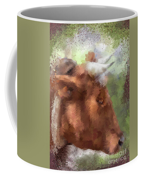 Animal Coffee Mug featuring the digital art Olly Olly Oxen by Lois Bryan