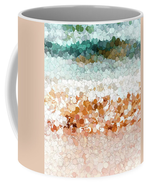 Scenic Coffee Mug featuring the photograph On the beach abstract painting 2 by Andrea Anderegg
