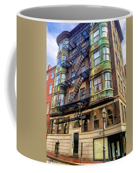 Beacon Hill Coffee Mug featuring the photograph On the Corner by Chris Montcalmo