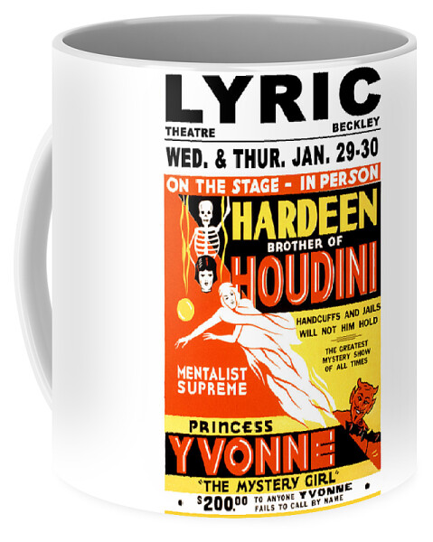 Hardeen Coffee Mug featuring the painting On the stage - in person, Hardeen by Triangle Poster Printing Co