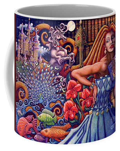 Tropical Fish Coffee Mug featuring the painting Once Upon A Dream... by Amy E Fraser