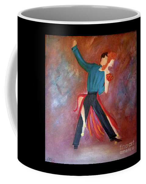 Tango Coffee Mug featuring the painting One Step Closer by Artist Linda Marie