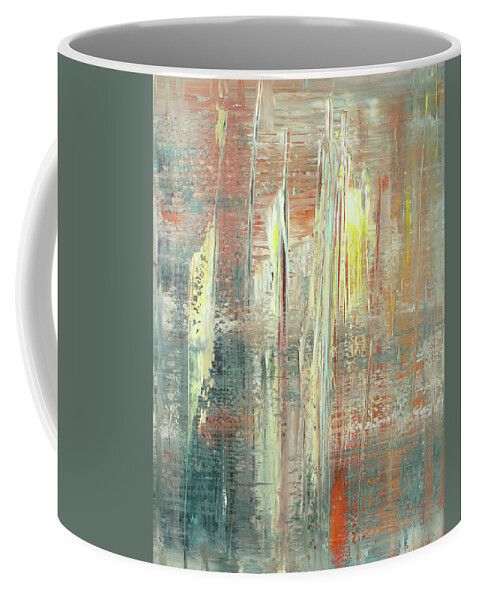 Derek Kaplan Art Coffee Mug featuring the painting Opt.21.18 'Slowdown' by Derek Kaplan