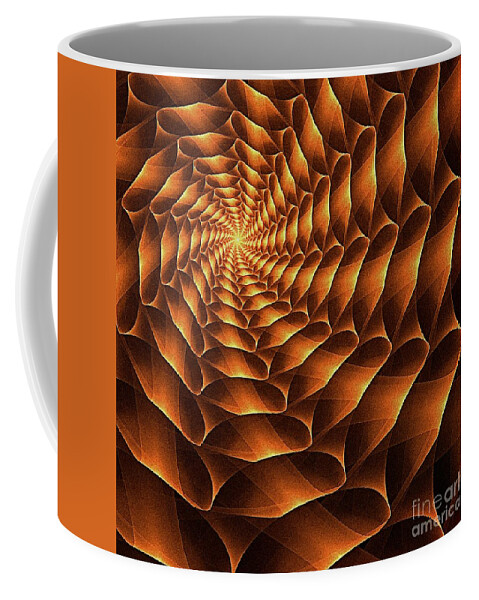 Fractal Spiral Coffee Mug featuring the digital art Oragami Vortex K12-1 by Doug Morgan