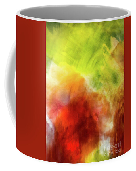 Abstract Coffee Mug featuring the photograph Orange And Green Flower Abstract by Phillip Rubino