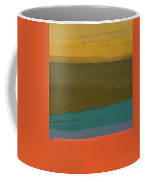 Landscape Coffee Mug featuring the painting Orange and Yellow Abstract by Naxart Studio