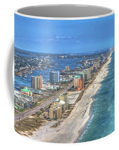 Orange Beach East Coffee Mug featuring the photograph Orange Beach East by Gulf Coast Aerials -