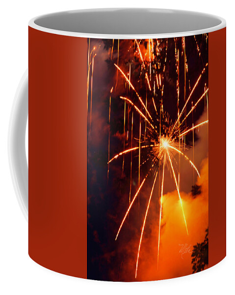 Fireworks Coffee Mug featuring the photograph Orange Fireworks by Meta Gatschenberger