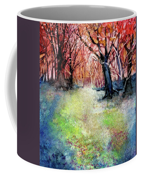 Forest Coffee Mug featuring the mixed media Orange Forest by Lucy Lemay