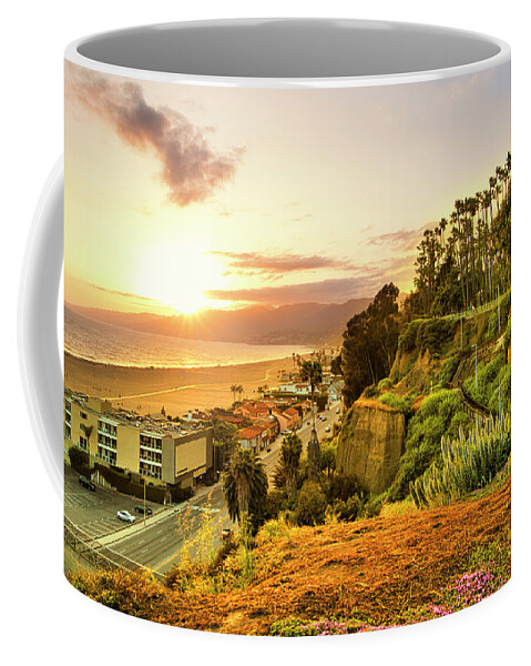 Palisades Park Coffee Mug featuring the photograph Orange Haze At Sunset by Gene Parks