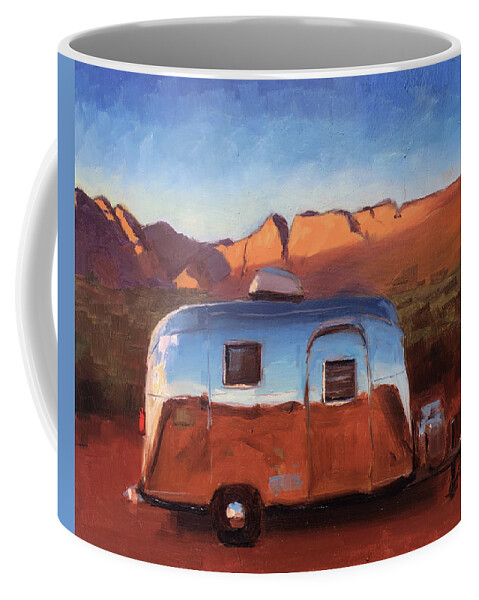 Utah Coffee Mug featuring the painting Orange Light on Red Rocks by Elizabeth Jose