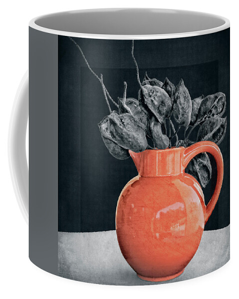 Sony Coffee Mug featuring the photograph Orange Pot and Seed Pods by Sandra Selle Rodriguez