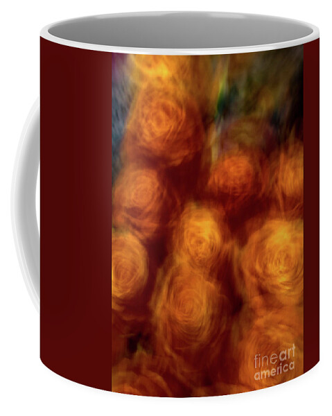 Abstract Coffee Mug featuring the photograph Orange rose flower abstract by Phillip Rubino
