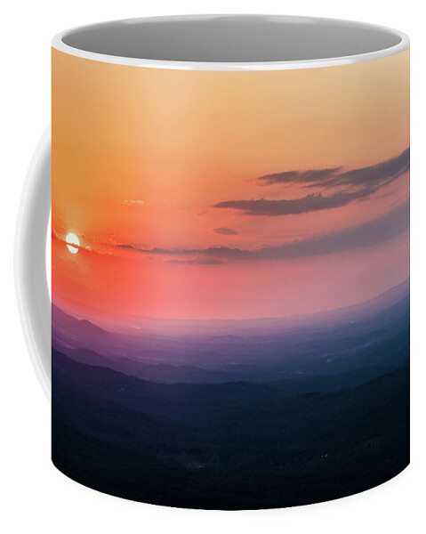 Alabama Coffee Mug featuring the photograph Orange Sunset over the Valley - Mt. Cheaha by James-Allen