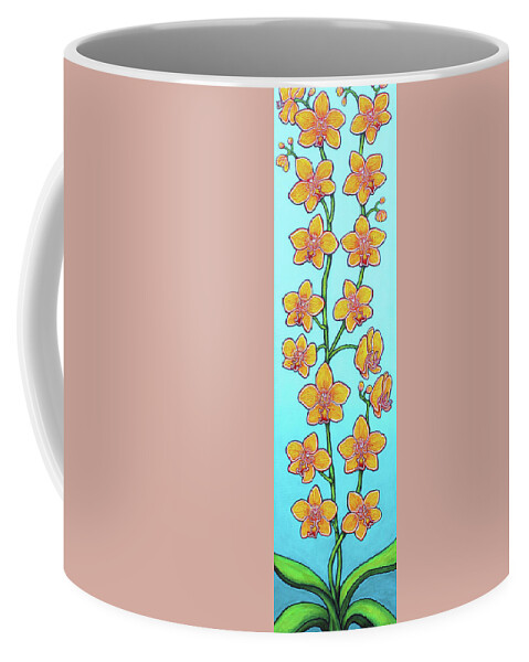 Orchids Coffee Mug featuring the painting Orchid Blue Bliss by Lisa Lorenz