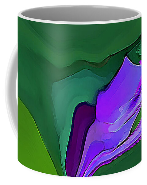 Abstract Coffee Mug featuring the digital art Orchids and Emeralds by Gina Harrison