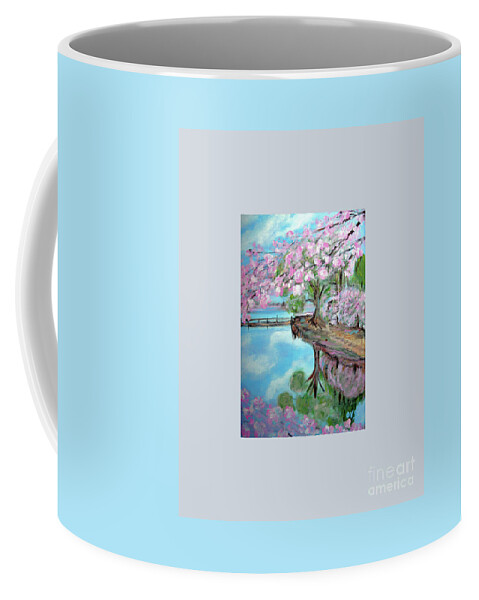 Original Art Sale Coffee Mug featuring the painting Original Painting. Joy of Spring. by Oksana Semenchenko