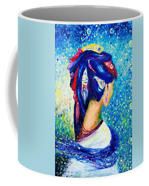 Geisha Coffee Mug featuring the painting Oro 750 by Chiara Magni