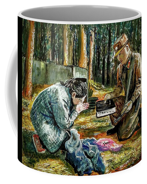 Persecution Coffee Mug featuring the painting Overwhelming Evidence by Mike Benton