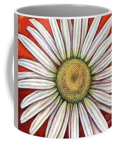 Daisy Coffee Mug featuring the painting Ox-Eyed Daisy by Amy E Fraser