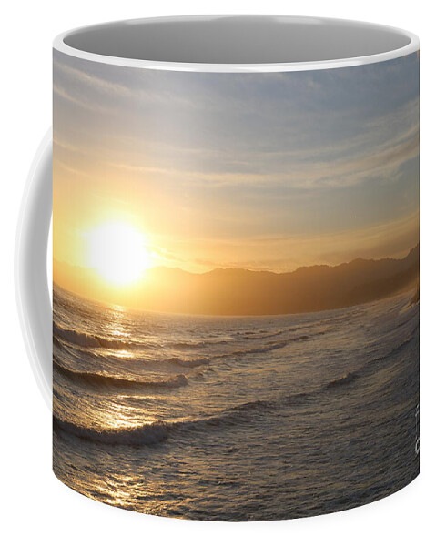 Sunset Coffee Mug featuring the photograph Pacific Sunset , Santa Monica, California by John Shiron